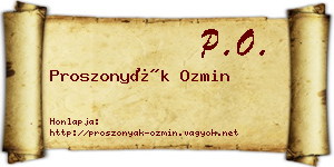 Proszonyák Ozmin névjegykártya